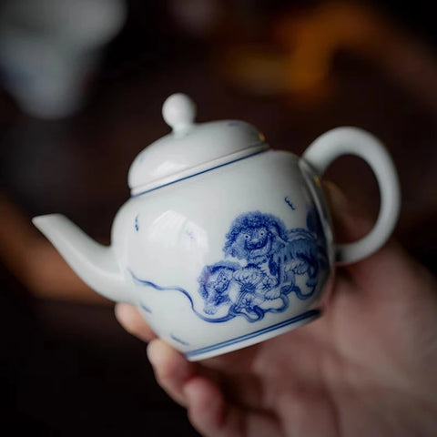 Blue White Ceramic Teapot-ToShay.org