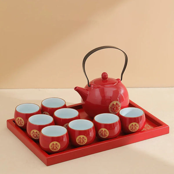 Red Ceramic Tea Sets-ToShay.org