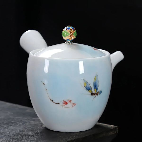 White Glazed Ceramic Teapot-ToShay.org