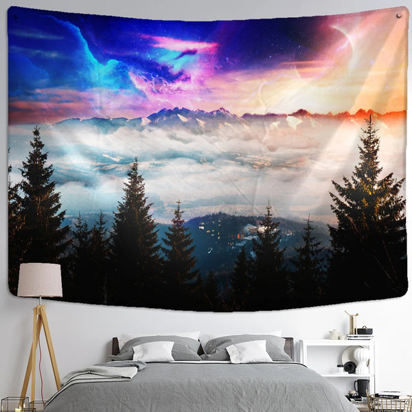 Forest Night Sky Tapestry-ToShay.org