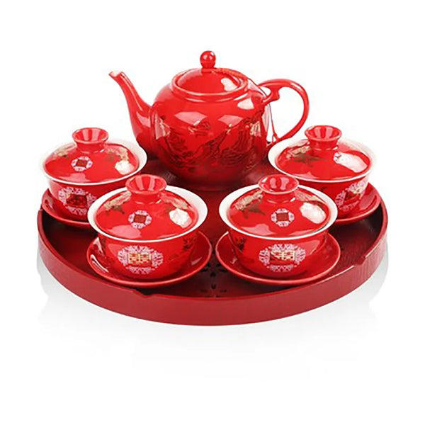 Red Gaiwan Tea Sets-ToShay.org