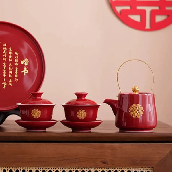 Red Ceramic Tea Sets-ToShay.org