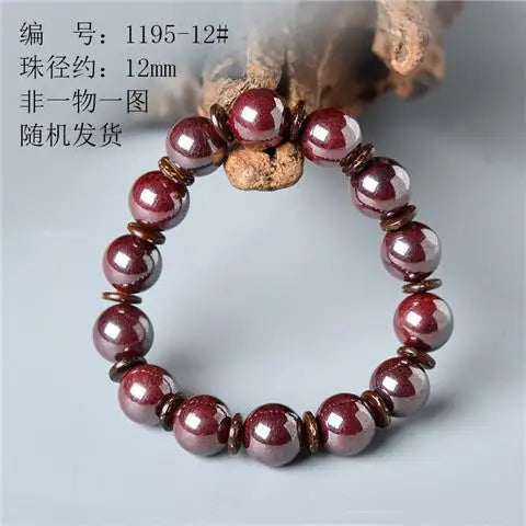 Red Cinnabar Bead Bracelet-ToShay.org