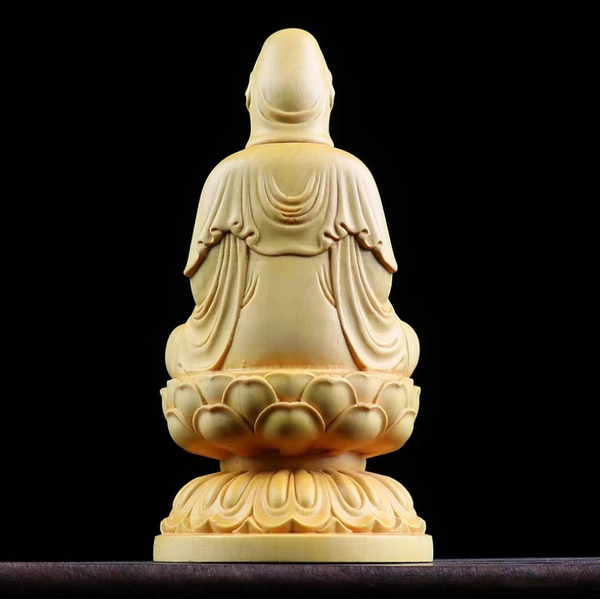 Wood Lotus Guanyin Buddha-ToShay.org