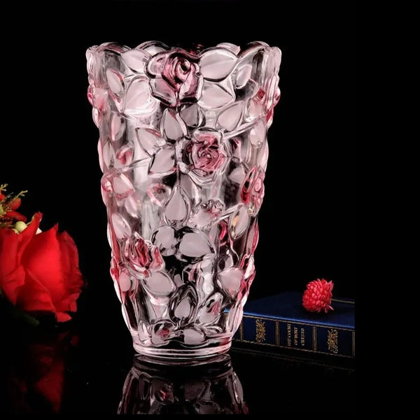 Crystal Glass Rose Vase-ToShay.org