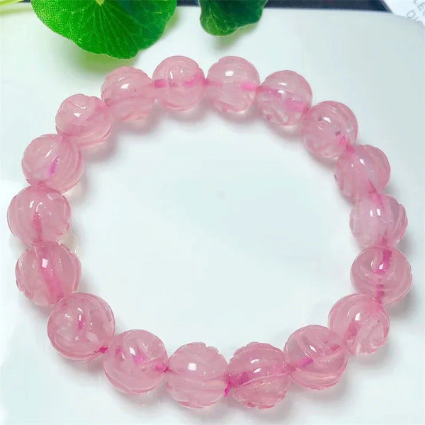 Pink Rose Quartz Flower Bracelet-ToShay.org