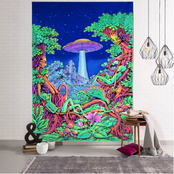 Mushroom Art Tapestry-ToShay.org