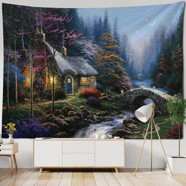 Forest Cottage Tapestry-ToShay.org