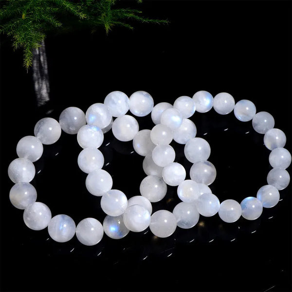 Blue Light Moonstone Bead Bracelet-ToShay.org