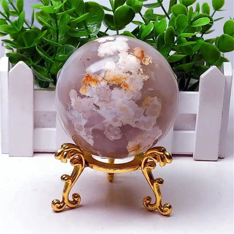 Pink Flower Agate Ball-ToShay.org