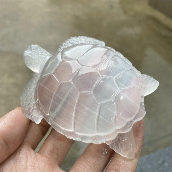 White Selenite Crystal Tortoise-ToShay.org