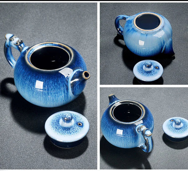 Blue Star Glaze Ceramic Teapot-ToShay.org