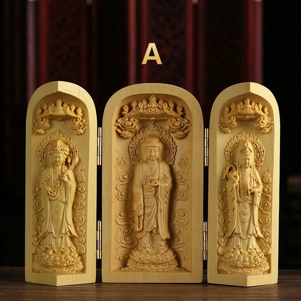 Wood Guanyin Buddha Box-ToShay.org