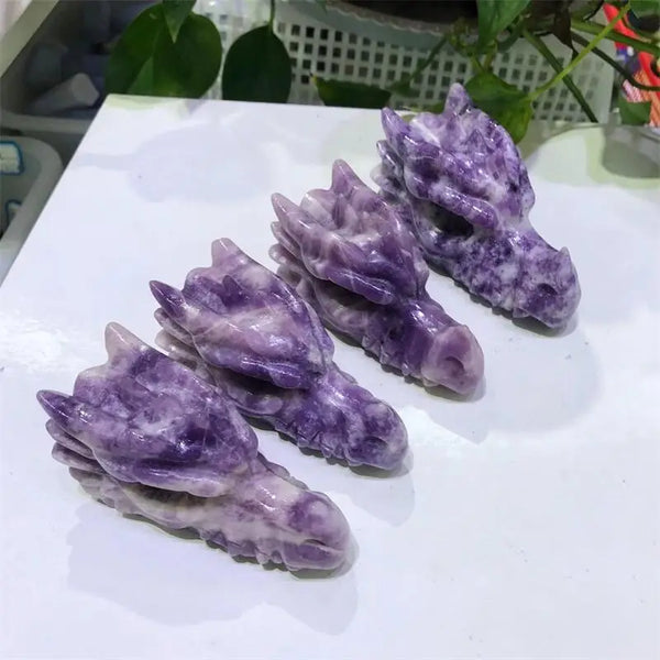 Purple Lepidolite Dragon Skull-ToShay.org