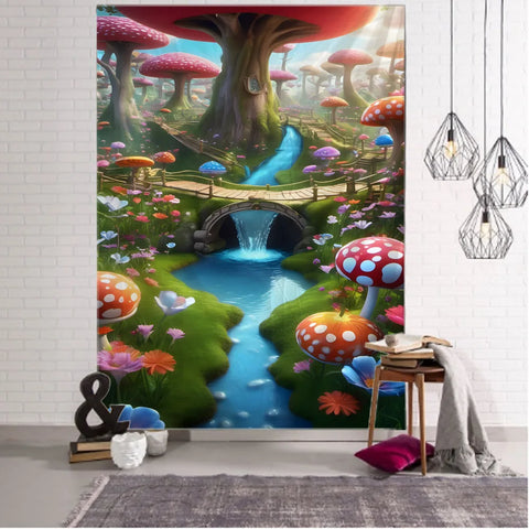 Mushroom Art Tapestry-ToShay.org