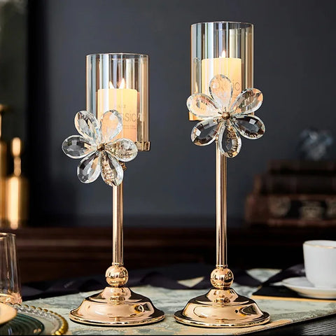 Gold Glass Candle Holder-ToShay.org