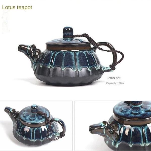 Blue Glazed Ceramic Teapots-ToShay.org