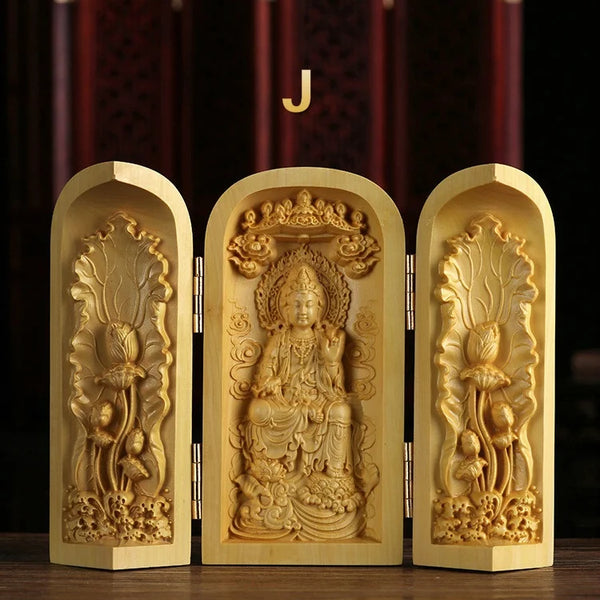 Wood Guanyin Buddha Box-ToShay.org