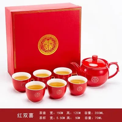 Red Ceramic Tea Sets-ToShay.org