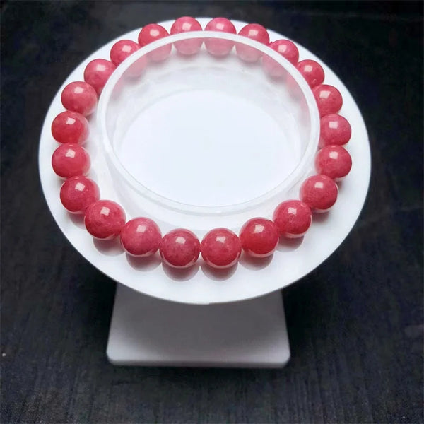 Red Rhodonite Bead Bracelet-ToShay.org