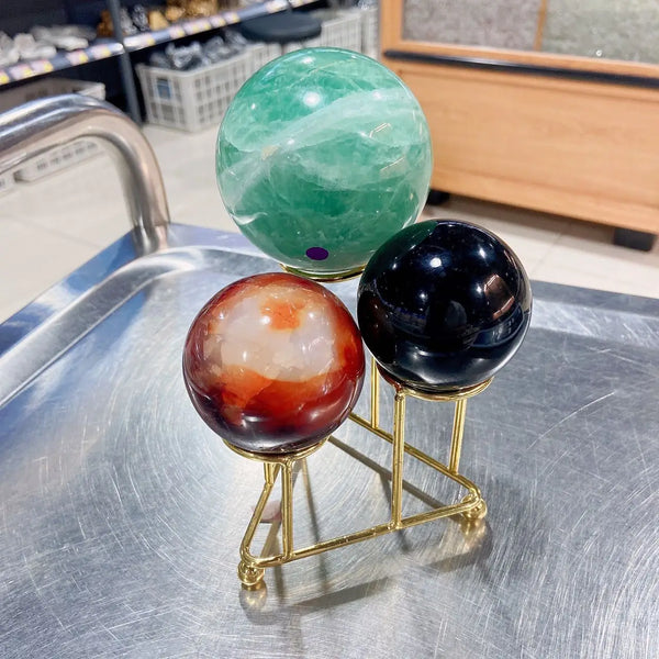 Gold Three Tier Ball Stand-ToShay.org