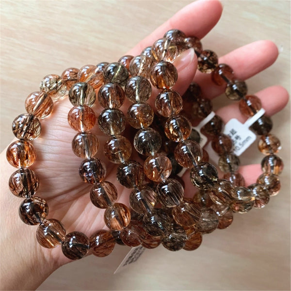 Red Gold Rutilated Quartz Bracelet-ToShay.org