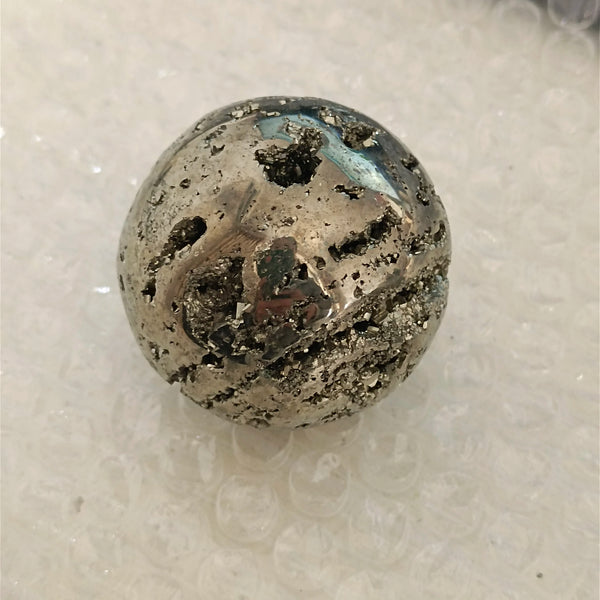 Silver Iron Pyrite Stone Ball-ToShay.org