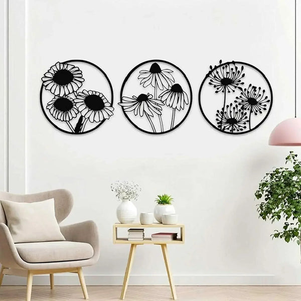 Black Flower Wall Art-ToShay.org