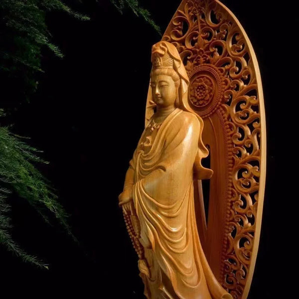 Wood Guanyin Bodhisattva-ToShay.org