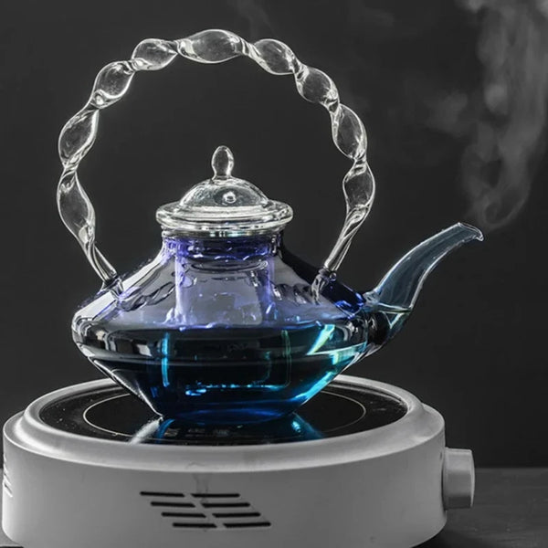 Blue Glass Teapot-ToShay.org