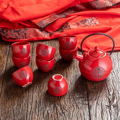 Red Ceramic Tea Sets-ToShay.org