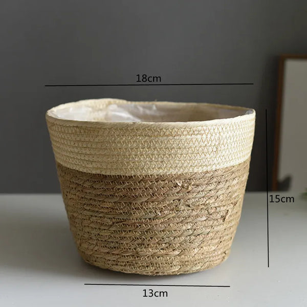 Straw Pot Plant Basket-ToShay.org