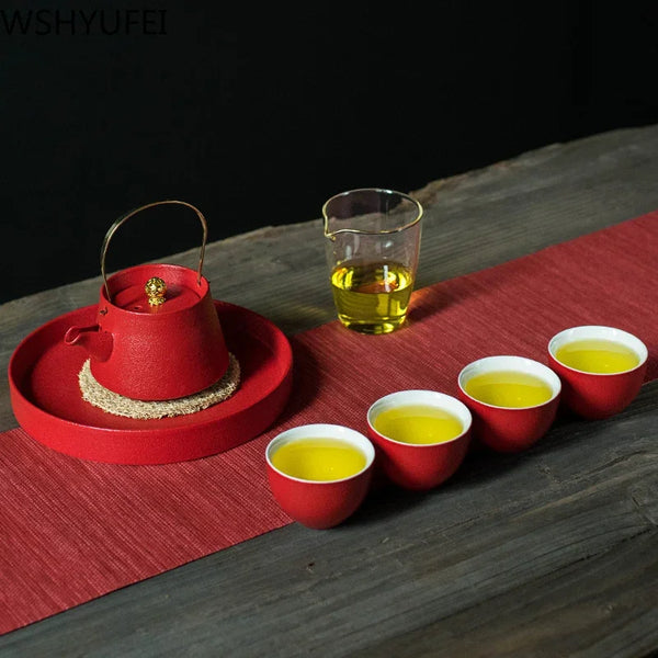 Red Ceramic Tea Sets-ToShay.org