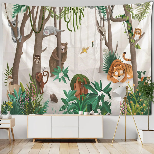 Jungle Animal Art Tapestry-ToShay.org