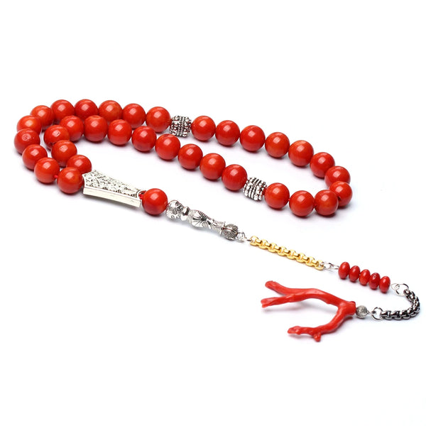 Orange Coral Prayer Beads-ToShay.org