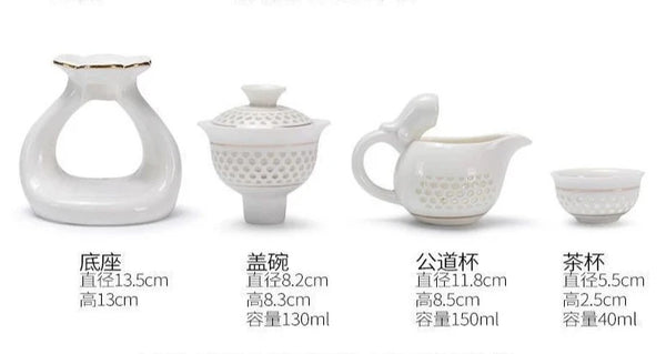 White Porcelain Tea Set-ToShay.org