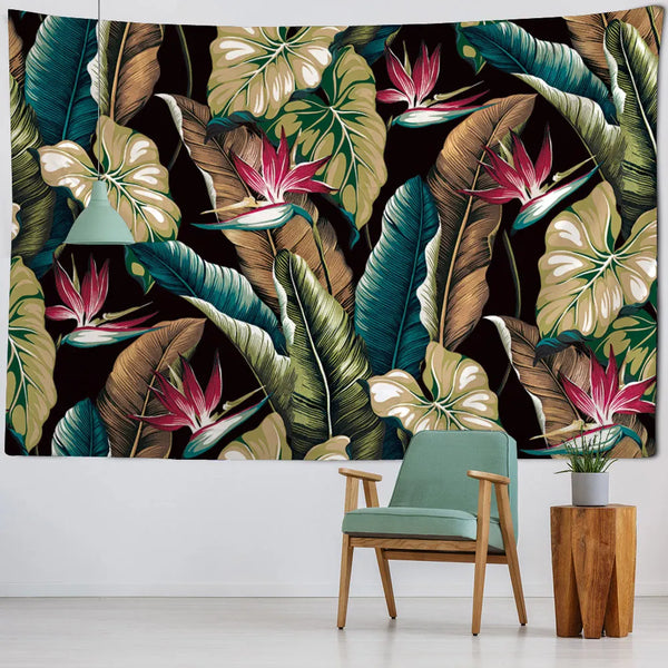 Tropical Plant Leaf Tapestry-ToShay.org