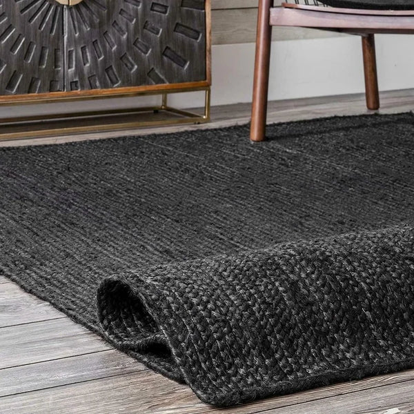 Jute Woven Black Rug-ToShay.org