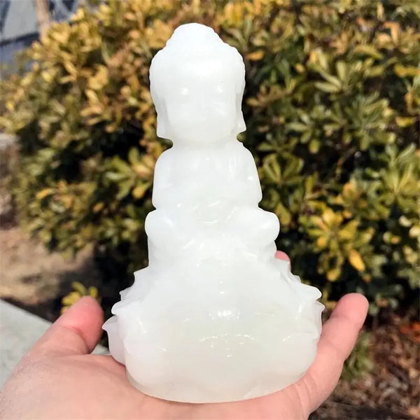 White Marble Jade Buddha-ToShay.org