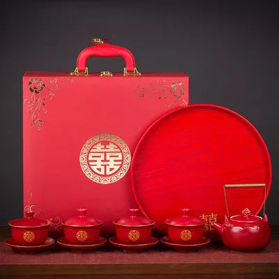 Red Ceramic Tea Sets-ToShay.org