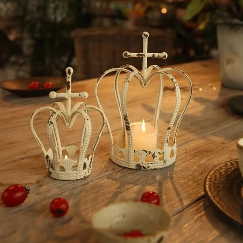 Ironwork Crown Candle Holders-ToShay.org