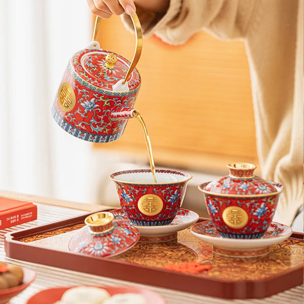 Red Ceramic Tea Sets-ToShay.org