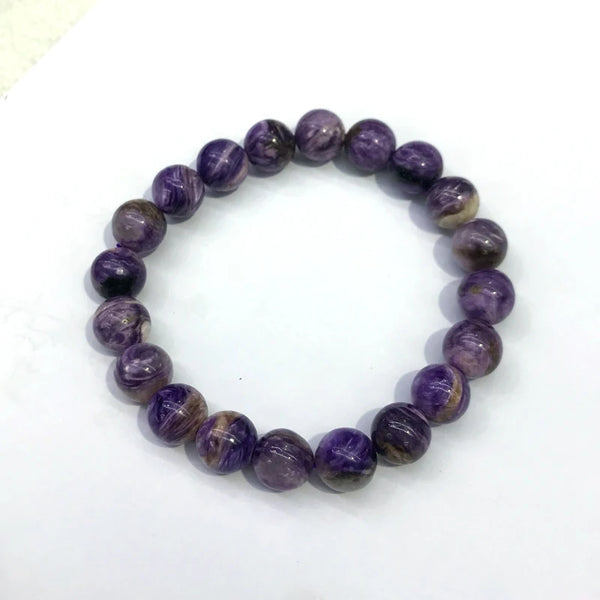 Purple Charoite Bead Bracelet-ToShay.org