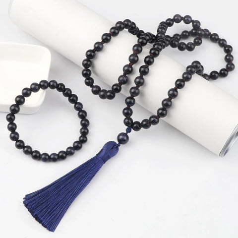 Blue Sandstone Mala Beads-ToShay.org