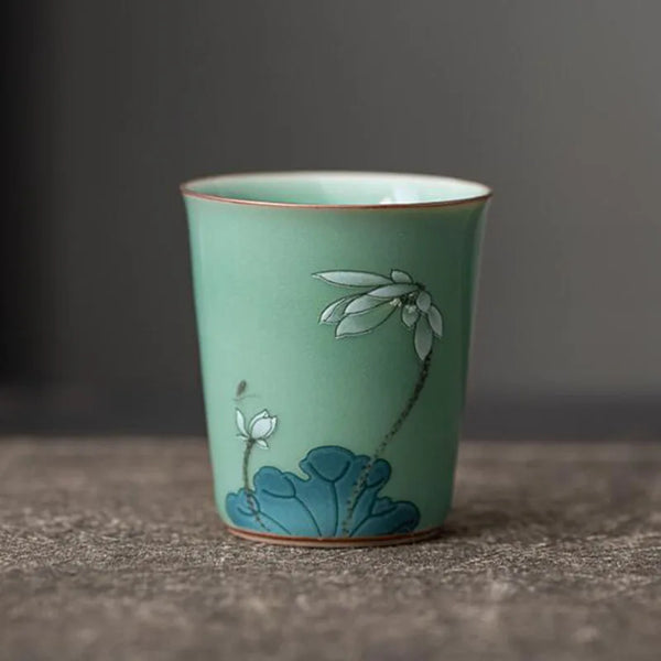 Celadon Green Porcelain Tea Cups-ToShay.org