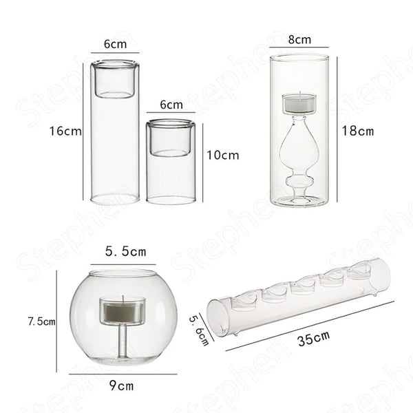 Clear Glass Candle Holders-ToShay.org