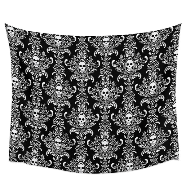 Black Skull Lace Tapestry-ToShay.org