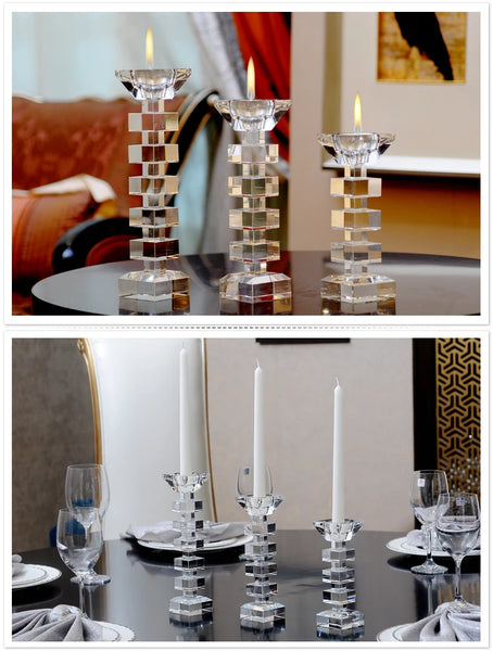 Crystal Glass Candle Holders-ToShay.org