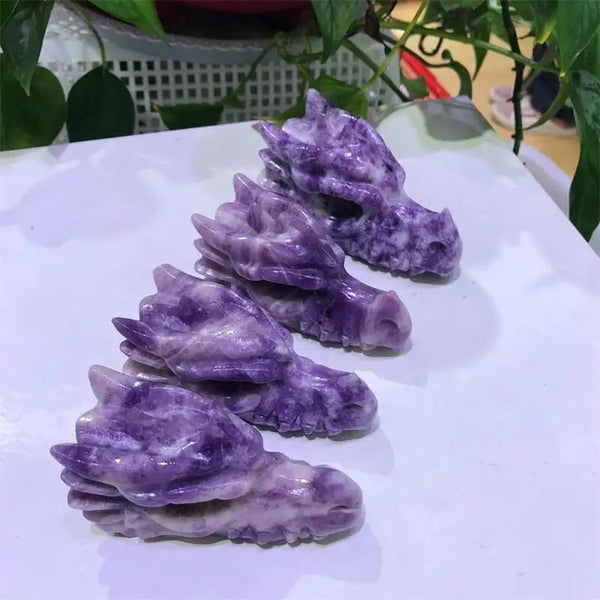 Purple Lepidolite Dragon Skull-ToShay.org