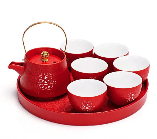 Red Ceramic Tea Sets-ToShay.org